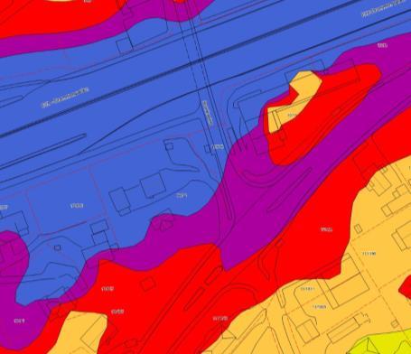 Figur 77 - Dagens situasjon støy Figur 78 - fremtidig situasjon støy Vurdering av forslaget Området ligger tett opp til E18 og delområdet