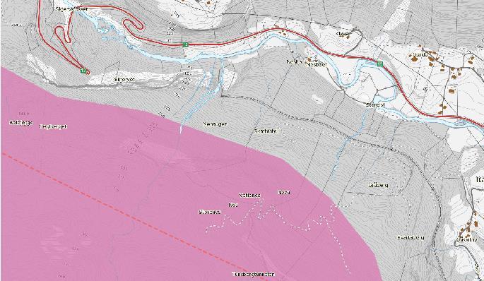 7.3.1 Beiteområde Sau og storfe Kartet nedanfor viser markering av området der sau og storfe blir sleppt i nærleiken til planområdet.