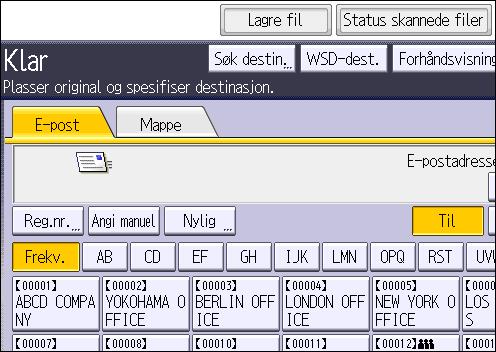 6. Skanner 4. Trykk på [Lagre fil]. 5. Trykk på [Lagre til HDD]. 6. Oppgi den lagrede filens informasjon, om nødvendig, som f.eks. [Brukernavn], [Filnavn], [Passord], og [Velg mappe].