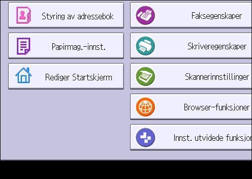 Hvordan bruke [startskjermen] (når du bruker standard kontrollpanel) 2.