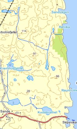 et område som ligger mellom 1 og 3 km fra nærmeste eksisterende tyngre tekniske inngrep, helt nord i planområdet (figur 6).