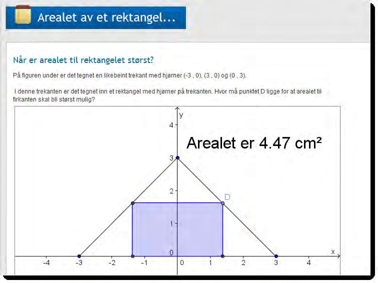 14 Dynamisk ark som webside i GeoGebra Figur 97: Et notat i