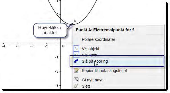 Vi vil da få opp følgende vindu: Her kan vi velge hvilke verdier glideren skal kunne ta. Klikk «Bruk» og gjenta med enda to glidere. Da har vi tre glidere: a, b og c.