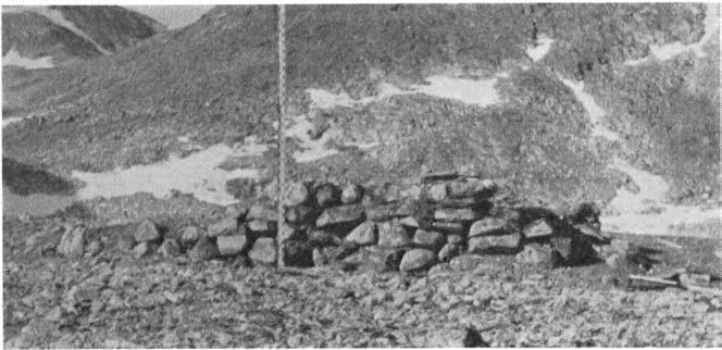 -84- Fig. 7. Den midterste ovnsruinen i Virgohamna (Il) sett fra sjøsiden. Ovnene i Virgohamna er forøvrig nøye beskrevet av Th. Vogt (1932, pp. 564 og 569).
