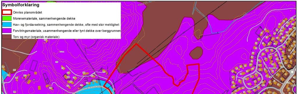 7 Figur 3 NGUs løsmassekart over området. 3. VURDERING AV BERGMASSEN Bergarten kan best beskrives som en grønnskifer, se Figur 4.
