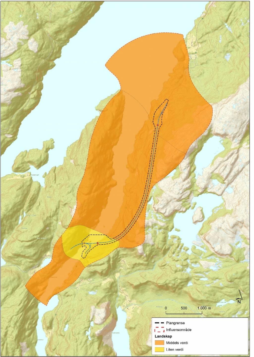 44 6.2.2 Verdisetting Fjella nær Lovraeidet, rundt Lovravatnet og Lovrafjorden dannar eit smalt V-forma dallandskap med vatnspegl på botnen og som ved Ersdalen opnar seg opp mot Sandsfjorden i nord.