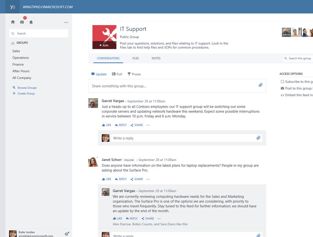 Yammer for kundeservice Forvandle IT-støtten fra en personlig funksjon til et mer automatisert, selvbetjeningsbasert system med Yammer.