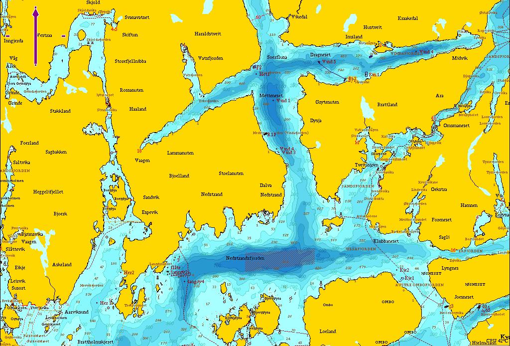 2 MATERIALE OG METODER 2.1 Undersøkelsesområdet Undersøkelsesområdet ligger i Vindafjorden utenfor Ringja. (Figur 2.1 2.3). Under anlegget Ringja er det i overkant av 100 m dypt.