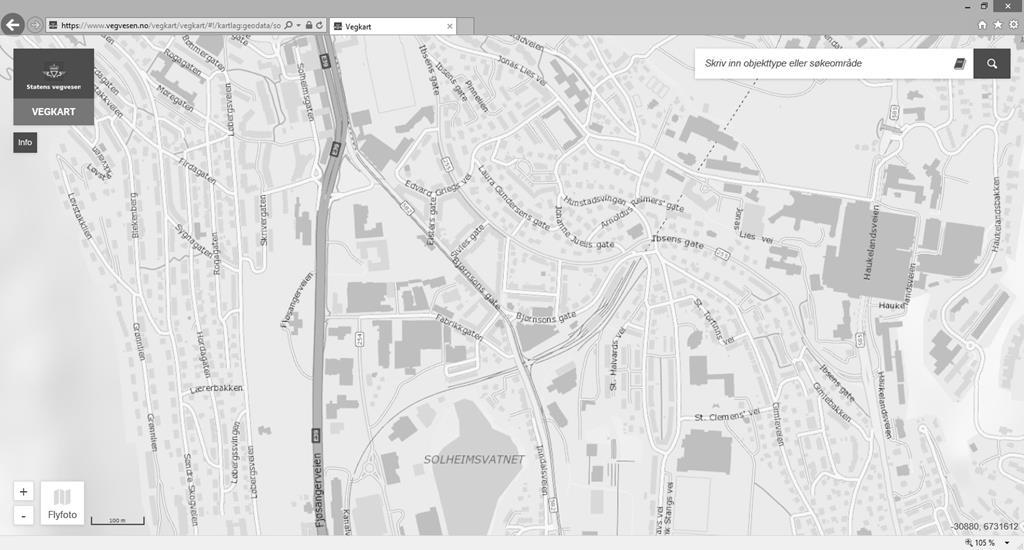 Trafikktallene er hentet fra Statens vegvesen sin nasjonale vegdatabank (NVDB), bortsett fra Bjørnsons gate som er beregnet ut i fra tellinger og modellberegninger.