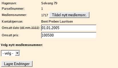 endring av medlemsnummer 12: