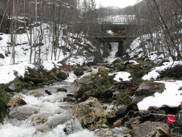 På store deler av den regulerte strekningen renner elven bratt. Tidvis i bratte fosser over blankt berg, og dels gjennom grunne høler og gjennom noe slakere partier med grovt substrat (figur 6, 8).