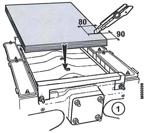 Montering av isolering topp 3-7 seksjoner, pakkene FA 34 til FA 4 36 Front Legg på plass den mm brede ( pakkene FA 30 til FA 36 )