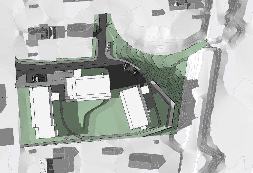 112m 2 rav til felles uterom med sol= 556m 2 Uterom i plan: elles uterom med sol vårjevndøg: 1000m 2 elles uterom med sol