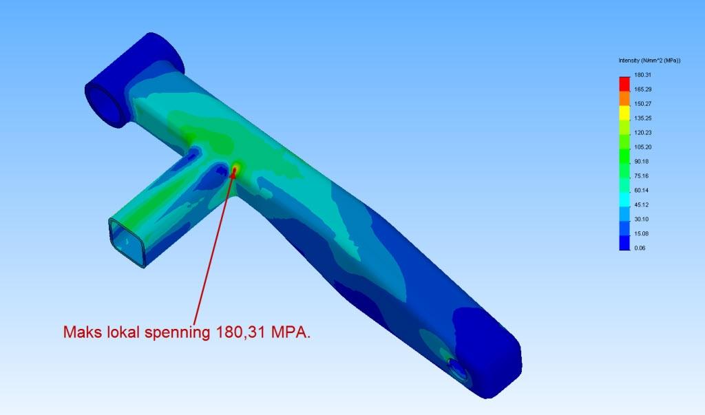 2mm som i Ansys. Figur 12: Viser nettverk med lokal elementstrørrelse 4.3.