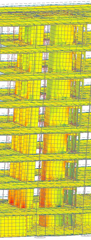 Masteroppgave 14 Figur 5.1.5: Trykk- og strekkfordeling i sjakt nr.