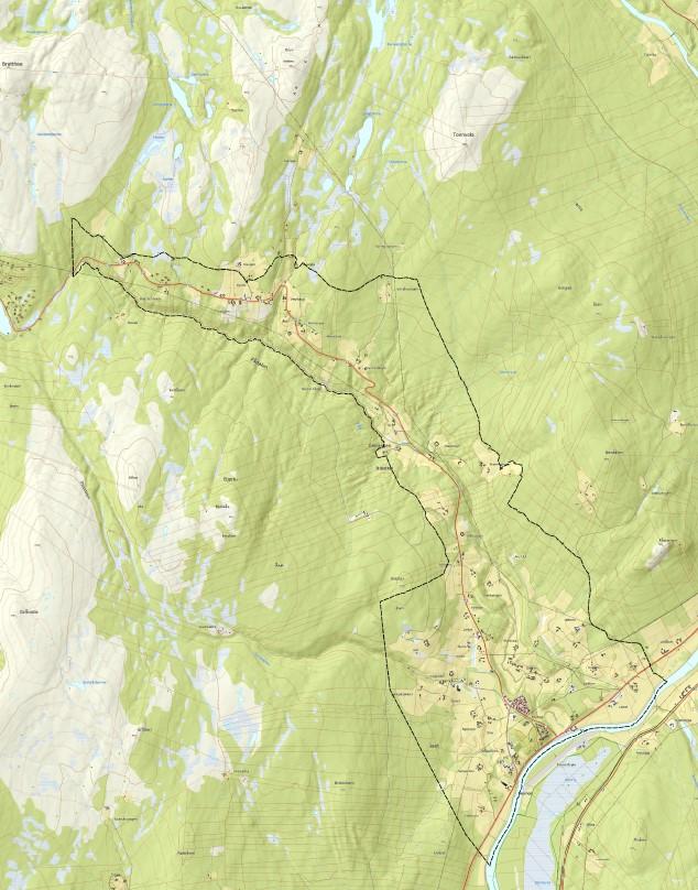 Side 3 av 6 endret planavgrensningen slik at den nå framstår som vist nedenfor, og grenser i nord/vest til kommunedelplan for Savalen.