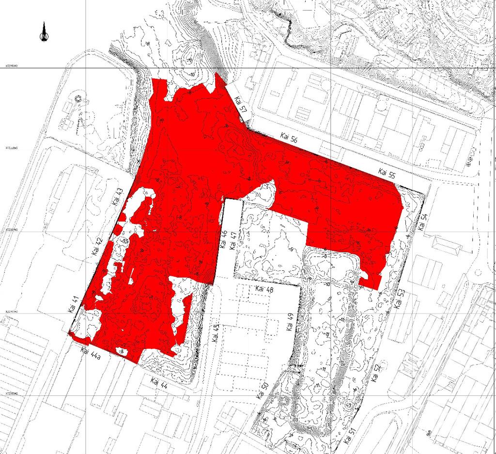 Dokumentnr.: 20130339-03-R Rev. nr.: 1, 30. mai 2014 Side: 27 Østre basseng Vestre basseng Figur 5.3 5.4 Mudreområder i Nyhavna (rødt), totalt 35.