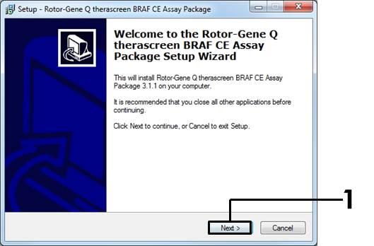 3. Start installeringen ved å dobbeltklikke på filen therascreen_braf_assay_package_3.1.