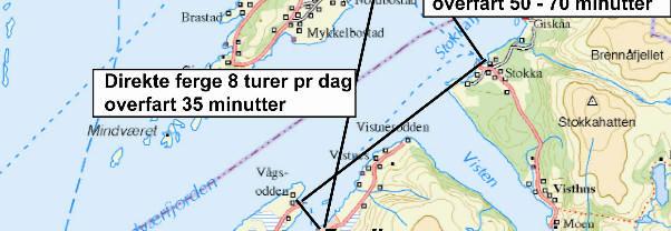 På Mindland skyldes dette innseilingsleden til ferjeleiet og bredden på ferjekaia, på Vågsodden dybdeforhold ved kaia, ferjekai og lengde på fendervegg.