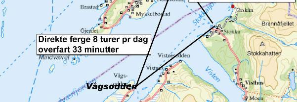 Kabelferje til Hamnøya anses uaktuelt på grunn av sterk strøm og vind og høye kostnader. Investeringskostnadene blir høye fordi stor tidevannsforskjell krever to ordinære ferjeleier.