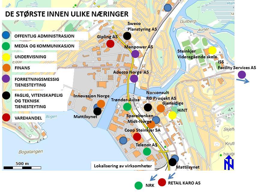 Figur 13: Virksmheter Varehandel Det er sett nærmere på spredningen av alle virksmhetene innenfr enkeltbransjer.