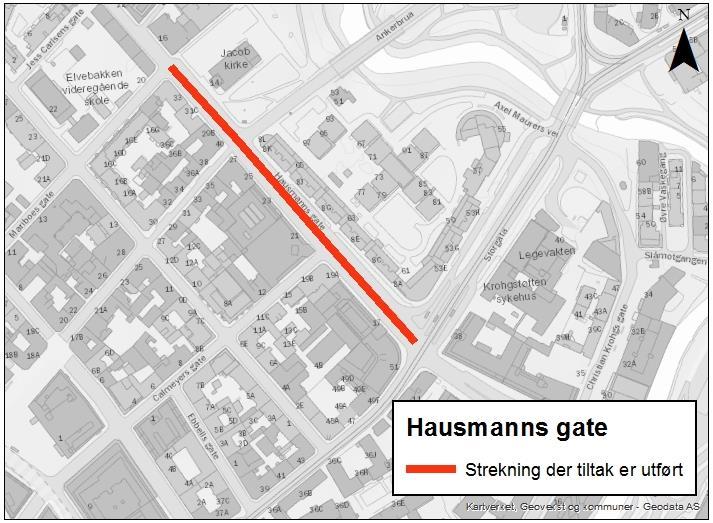 4. HAUSMANNS GATE - NYTT KOLLEKTIVFELT Type tiltak: Lengde: Omprioritering av vegareal Ca. 300 m Iverksatt: 25.06.