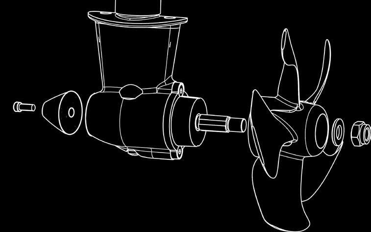 6 4 2 6 4 2 4 6 2 2 4 5 6 7 Electromotor Directional solenoids Motorbracket for holding motor and gearhouse together on the tunnel. Breakpin secures the electromotor if propeller is jammed.