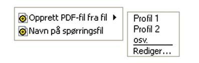 Opprette PDF-filer fra Windows Utforsker Høyreklikk én fil. Snarveismenyen inneholder følgende: Velg en profil på undermenyen for det første elementet.