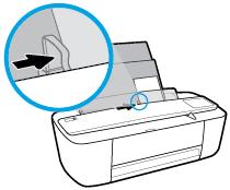 Legg i bunken med fotopapir til høyre i innskuffen med kortsiden frem og utskriftssiden opp.