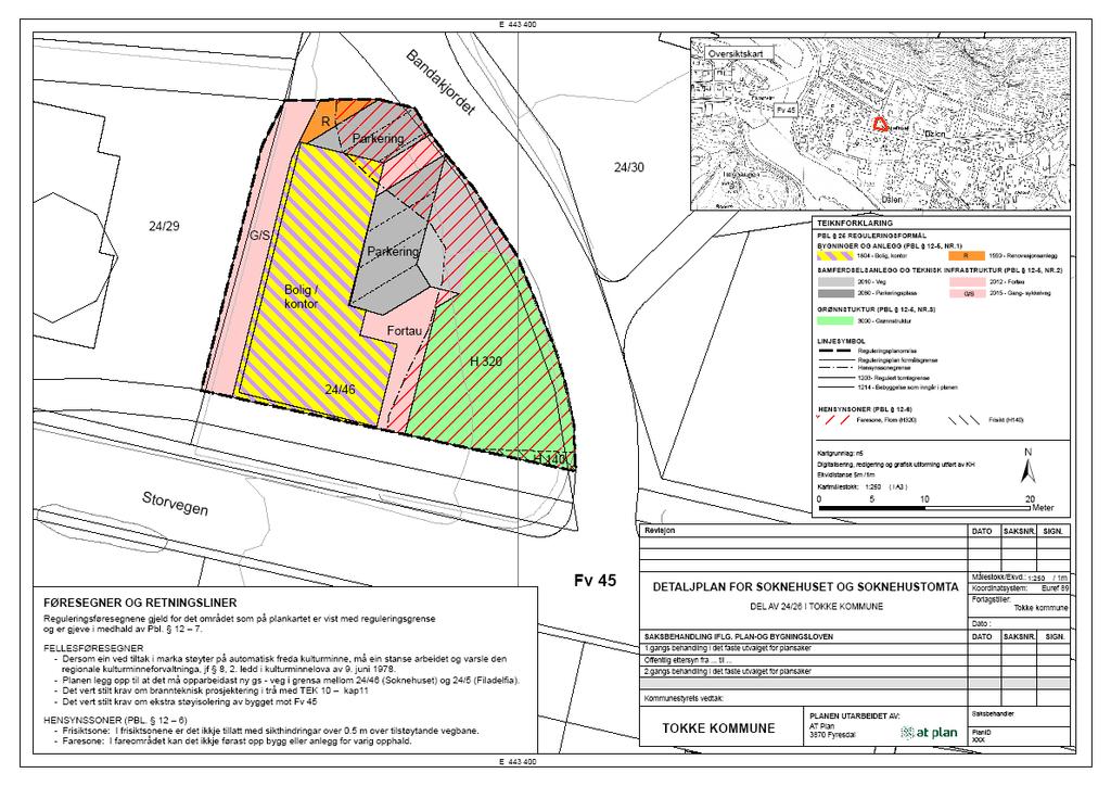 Planen legg opp til at det må opparbeidast ny G/S - veg i grensa mellom 24/46 (Soknehuset) og 24/5 (Filadelfia).