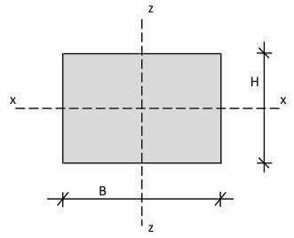 8: Bøyespenning i lokkplate, med maksimale trykkspenninger i overkant og maksimale strekkspenninger i underkant av plate Et rektangulært tverrsnitt har i prinsippet ved