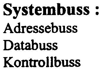 Oppgave 1 ( 50 %) +- System buss: Adressebuss Databuss Kontrollbuss Figuren over viser en prinsippskisse for mikrokontrollere.