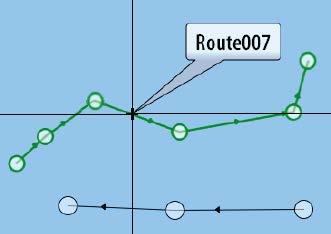 Ruter En rute består av en rekke rutepunkter som angis i den rekkefølgen du vil navigere til dem. Når du velger en rute på kartvinduet, blir den grønn, og rutenavnet vises.