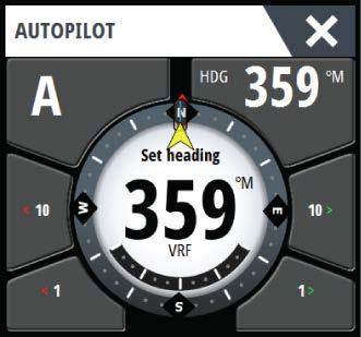 Hurtigmenyen har en fast plass på siden, og den er tilgjengelig for alle sider med unntak av når det finnes et aktivt autopilotpanel.