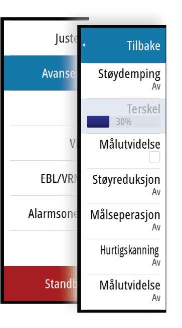 Sjødemping Sjødemping brukes til å filtrere effekten av tilfeldige ekkoreturer fra bølger eller urolig sjø i nærheten av fartøyet.