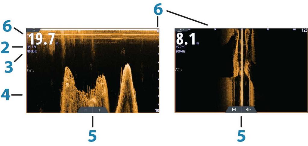 DownScan-bildet kan også legges til som et overlegg på det tradisjonelle ekkoloddbildet.