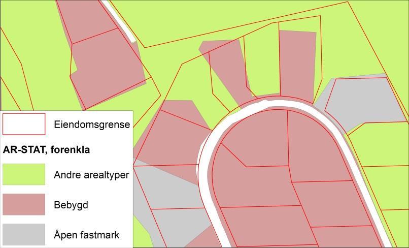 Området omkring bygningen vil derimot defineres som bebygd.