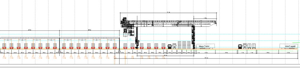 Kapasitet For lastespor med reachstacker, er det beregnet at et spor kan håndtere maks 2 tog per dag (lasting/lossing), over året tilsvarer dette ca. 60 000 TEU.