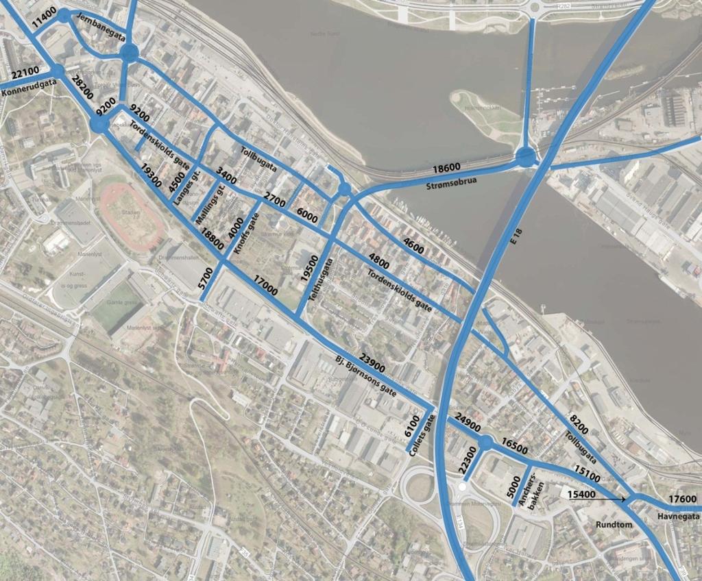 4. VIRKNINGER AV NY SITUASJON Virkningene av ny situasjon er vurdert og sammenlignet med dagens situasjon i forhold til temaene gjengitt nedenfor: Trafikkmønster Trafikkavvikling for ulike