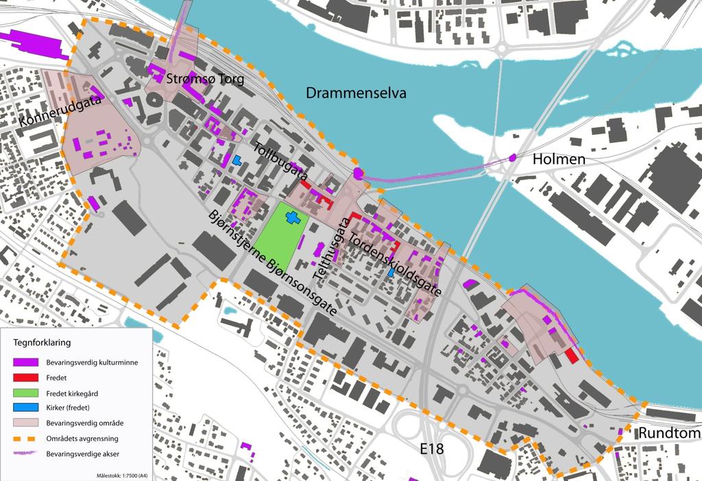 4.6. Kulturminner Det er langs Bjørnstjerne Bjørnsons gate registrerte følgende kulturminner som står nært gaten.