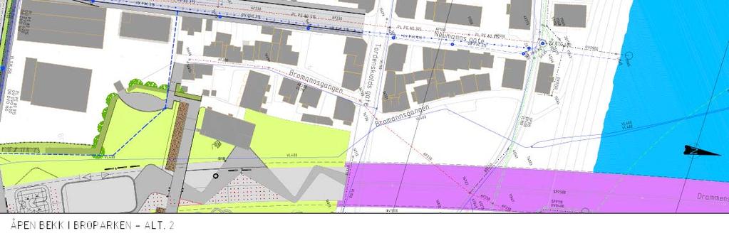 ny overvannsledning i Neumanns gate, vurderes (figur 6-10). Kort omtale av alternative løsninger for pumpeledning finnes i vedlegg 16, datert 27.11, utarbeidet av Norconsult.