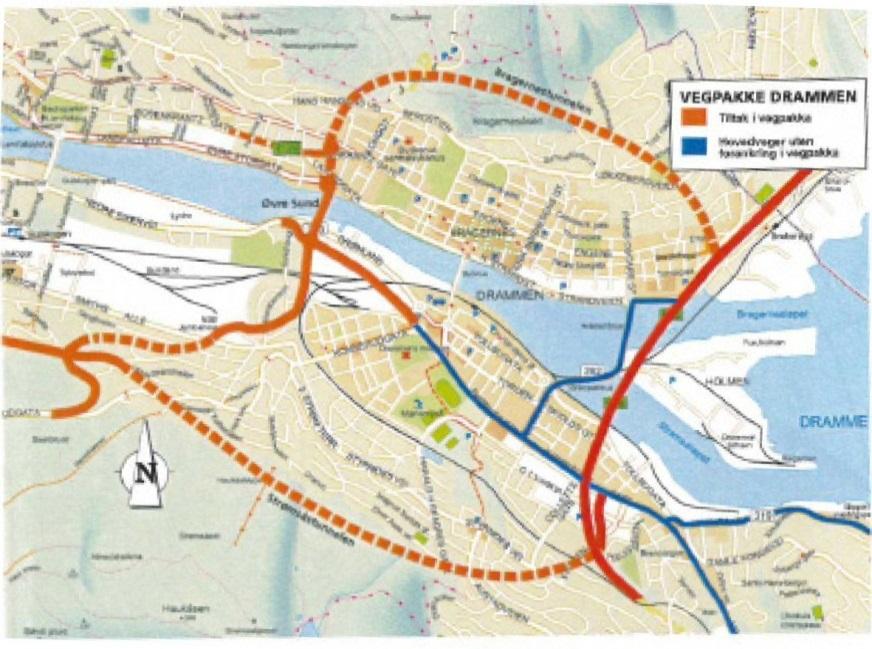 DEL I 1. STREKNINGEN BJØRNSTJERNE BJØRNSONS GATE 1.1. Bakgrunnen for tiltaket På slutten av 1980-tallet startet arbeidet med Transportplan Drammen.