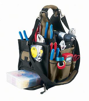 KUNY'S SW1528-23 Pocket Large Electrical and Maintenance Tool Carrier Vår mest populære elektrikerbag: SW1528 er utstyrt med 16 lommer på utsiden og 7 lommer på innsiden som gjør det lett å