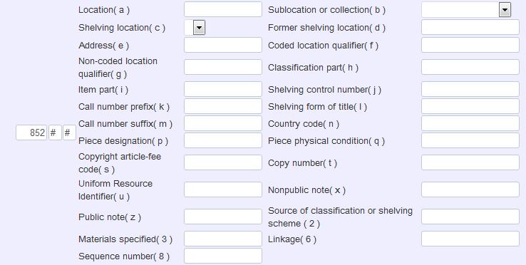 Nå må du legge til holdings og item records. Klikk på første ikon på verktøylinja (til høyre for Tools) for å legge til holdings.