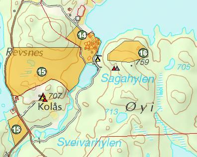 Område, Gnr / bnr: Øymarki ved Totak Område nr: 16 Søkjar,