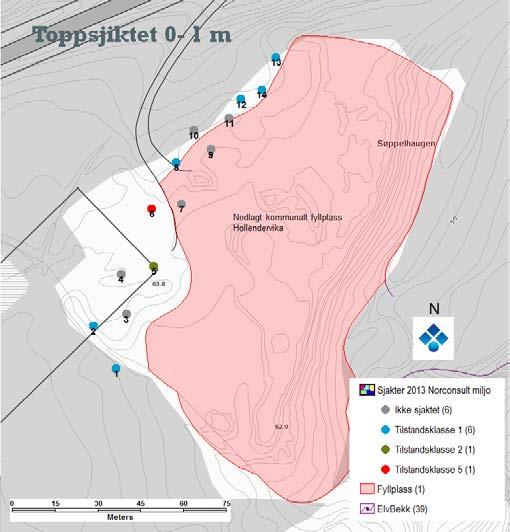 plan om å masseutskifte øvrige deler av det tidligere deponiet. Derfor er eventuelle spredning fra en del av deponiet til en annen del av deponiet trolig lite relevant.