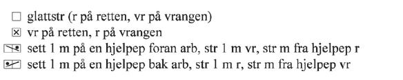 Sett et merke, omg beg her (= midt bak). Str videre 4-5-6-8 omg glattstr rundt over alle m. Str nå 8-8-8-16 omg mønster etter dia-grammet.