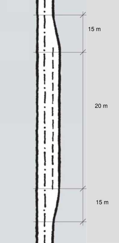 breddeutvide vegen. Ifølge Håndbok 017 skal møtelommene være totalt 50m lang og 6m bred, se bilde 17 for utforming.