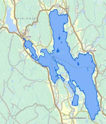 2. Områdebeskrivelse Storsjøen (130 m o.h.) ligger på Østlandet i et område preget av jordbruk og skog. Innsjøen har et areal på 42.7 km 2, maks dyp 17 m og gjennomsnittdyp 6 m.