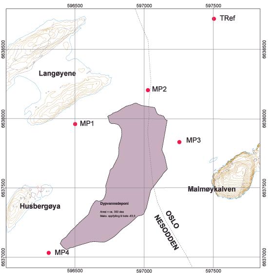 Tabell 2 Turbiditet (NTU) og strømhastighet (cm/sekund) for målere ved dypvannsdeponiet Målestasjoner Gjennomsnittlig turbiditet (NTU) MP1 0,3 MP2